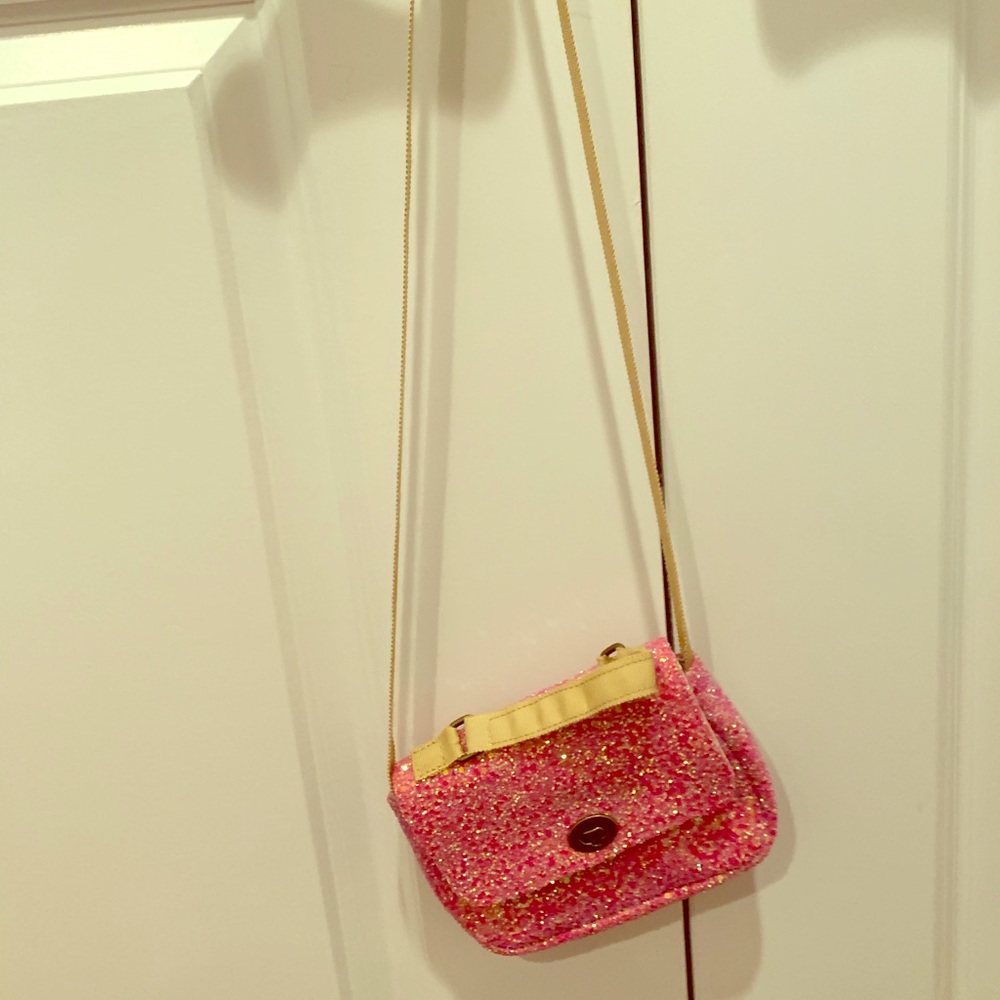 Glitter pink crossbody Crewcuts bag